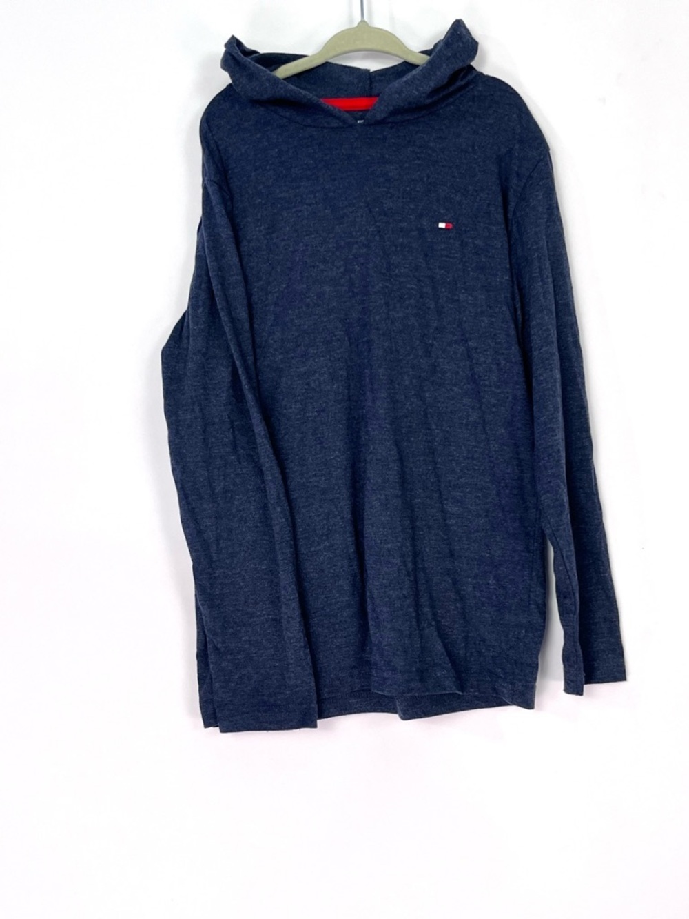 Girls Kids Navy Blue Tommy Hilfiger Long Sleeve Shirt with Hood Sz Small 8-10